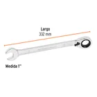 Llave combinada matraca reversible 1' x 332 mm largo, EXPERT 3