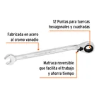 Llave combinada matraca reversible 9 mmx148 mm largo, EXPERT 2