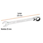 Llave combinada matraca reversible 25mmx328 mm largo, EXPERT 3