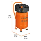 Compresor libre de aceite, 30L, 3HP, vertical, 127V, TRUPER 2