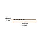 Broca HSS 3.5 mm Trugold para metal, TRUPER EXPERT 3