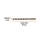 Broca HSS 5.0 mm Trugold para metal, TRUPER EXPERT 3