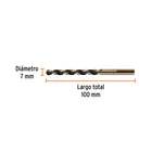 Broca HSS 7.0 mm Trugold para metal, TRUPER EXPERT 3