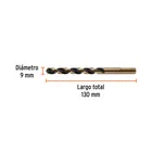 Broca HSS 9.0 mm Trugold para metal, TRUPER EXPERT 3