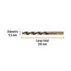 Broca HSS 9.5 mm Trugold para metal, TRUPER EXPERT 3