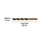 Broca HSS 12.0 mm Trugold para metal, TRUPER EXPERT 3