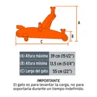 Gato hidráulico de patín 2.5t, elevación rápida, con maletín 2