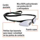 Lentes seguridad espejo azul c/cordón ajustable, Sport 2