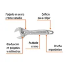 Llave ajustable (perico) 8' profesional cromada, EXPERT 2