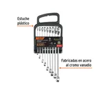 Juego de 9 llaves combinadas extralargas pulidas std, EXPERT 2