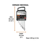 Juego de 9 llaves combinadas extralargas pulidas std, EXPERT 3