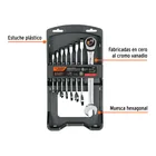 Juego de 8 llaves combinadas std pulidas con matraca, EXPERT 2