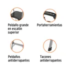 Escalerilla tubular plegable, 3 peldaños, aluminio, TRUPER 2