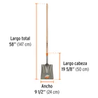 Pala cuadrada Classic, mango largo 48', TRUPER 3