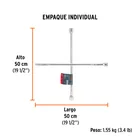Llave de cruz 20' pulida y cromada con entrada cuadro 1/2' 4