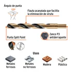 Broca HSS 5/8' Trugold para metal, TRUPER EXPERT 3