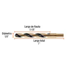 Broca HSS 5/8' Trugold para metal, TRUPER EXPERT 4