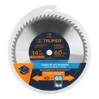 Disco sierra 14' para madera, 60 dientes centro 1', TRUPER 4