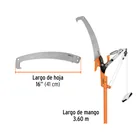 Cortador de ramas altas mango telescópico 3.6 m fibra vidrio 3