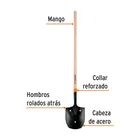 Pala irrigación T-2000 3 perforaciones, arrocera, mango 45' 2
