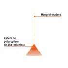 Escoba plástica para jardín, flexible, 22 dientes, mango 48' 2