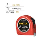 Flexómetro rojo 3 m cinta 13 mm, en tarjeta, PRETUL 3