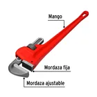 Llave stilson 24' cuerpo de hierro maleable, PRETUL 2