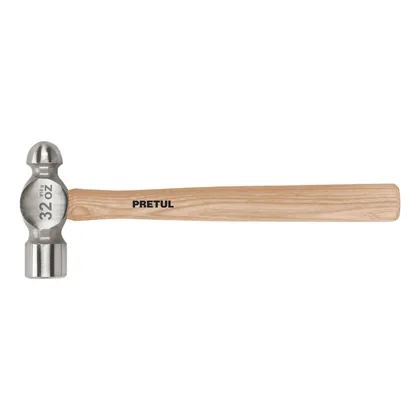 Martillo pulido de bola 32 oz mango madera, PRETUL