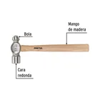 Martillo pulido de bola 32 oz mango madera, PRETUL 2