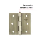 Bisagra cuadrada 3', latón antiguo, cabeza plana, BASIC 2