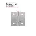 Bisagra cuadrada 2', acero satinado, cabeza plana, BASIC 2