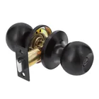 Cerradura esfera tubular, baño, negro, HERMEX BASIC 1