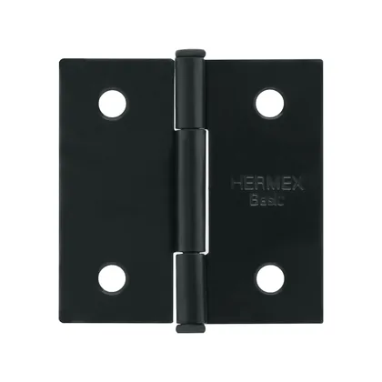 Bisagra cuadrada 2', acero negro mate, cabeza plana, BASIC