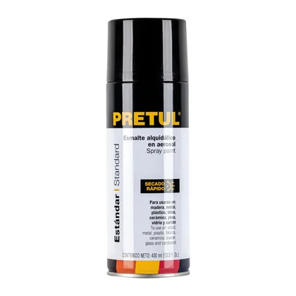 Pintura en aerosol, negro satín, 400 ml, PRETUL