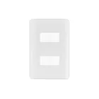 Placa 2 módulos de ABS, blanca, VOLTECK BASIC 1