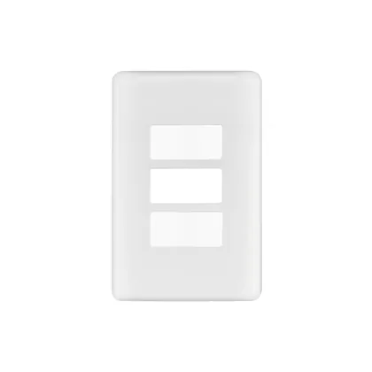 Placa 3 módulos de ABS, blanca, VOLTECK BASIC
