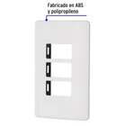 Placa 3 módulos de ABS, blanca, VOLTECK BASIC 2