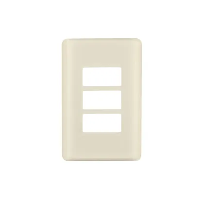Placa 3 módulos, marfil, línea VOLTECK BASIC