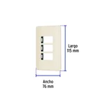 Placa 3 módulos, marfil, línea VOLTECK BASIC 3