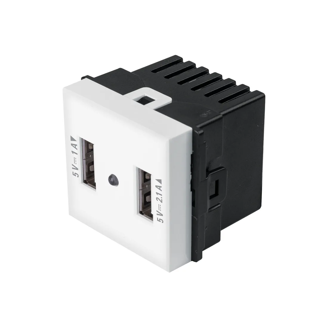 Toma con 2 puertos USB de 1.5 módulos, línea Toledo, BASIC
