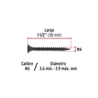 100pijas#6x1-1/2'cabeza plana phillips multiusos cuerda fina 3
