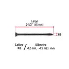 100pijas#8x2-1/2'cabeza plana phillips multiusos cuerda fina 3