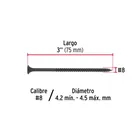 100 pijas #8 x 3'cabeza plana phillips multiusos cuerda fina 3