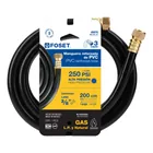 Manguera para gas, PVC negra, 3/8' flare, 2 m, FOSET 5