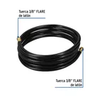 Manguera para gas, PVC negra, 3/8' flare, 5 m, FOSET 2