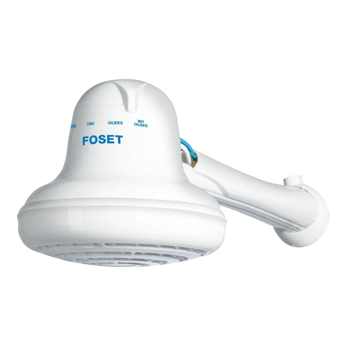 Regadera eléctrica, 4 temperaturas, 16.5cm, blanca, FOSET