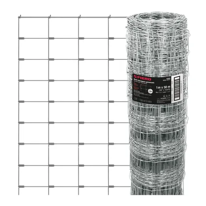 Rollo malla borreguera, 1m x 50m acero galvanizado, 19kg