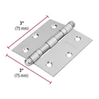 Bisagra cuadrada 3', acero inox, cabeza redonda, HERMEX 3