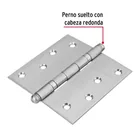 Bisagra cuadrada 4', acero inox, cabeza redonda, HERMEX 2