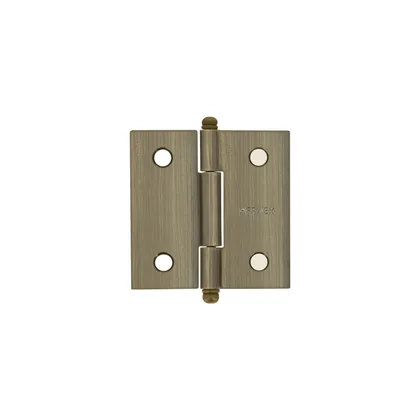 Bisagra cuadrada 2', latón antiguo, cabeza redonda, HERMEX
